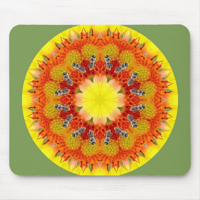 Biene und Blume Mousepad (Vorne)