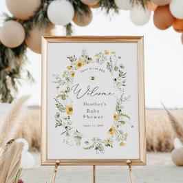 Biene und delikate Wildblume Babydusche Willkommen Poster