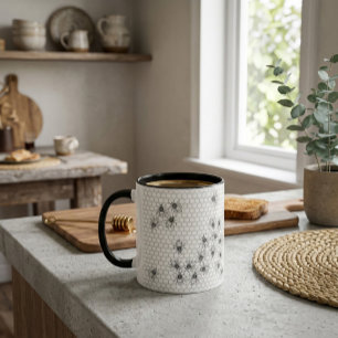 Biene und Honigwaben-Muster-Tasse Kaffeetasse