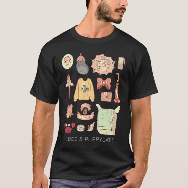 Biene und Puppycat Krabbenwabe Monster Niedlich ro T-Shirt (Vorderseite)