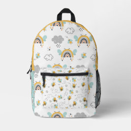 Biene und Regenbogen Bedruckter Rucksack