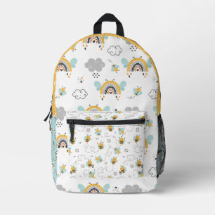 Biene und Regenbogen Bedruckter Rucksack