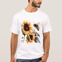 Biene unter Sonnenblumen T-Shirt