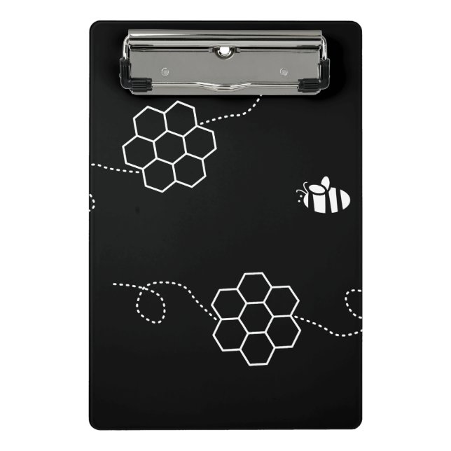 Biene verursacht Minimalistische Bienen & Honeycom Mini Klemmbrett (Vorderseite)