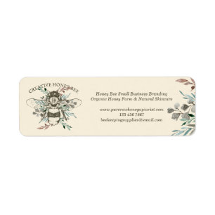 Biene Vintage Aquarell Blumen Handgezeichnet