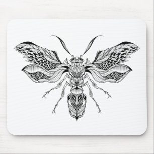 Biene-Wespe Tätowierung Mousepad
