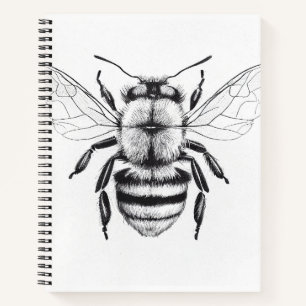 Biene Wild Nature Animal Illustration Zeichnend Ku Notizbuch