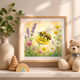 Biene Winzige Insekten Kinderzimmer Poster