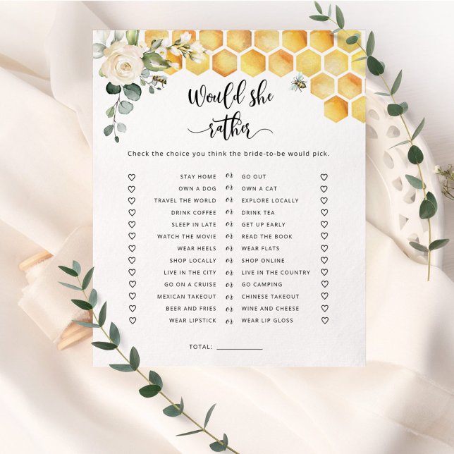 Biene würde sie lieber Brautparty-Spiel (Von Creator hochgeladen)