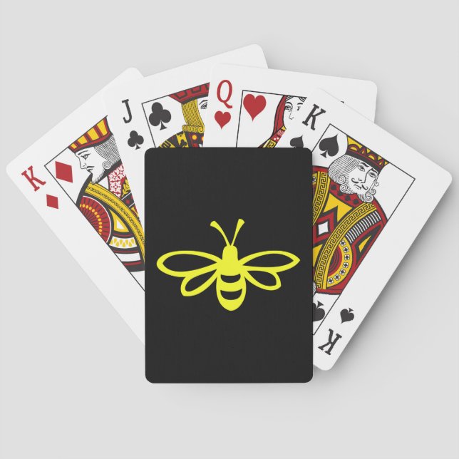 Biene (Zitrone gefärbt) Spielkarten (Rückseite)