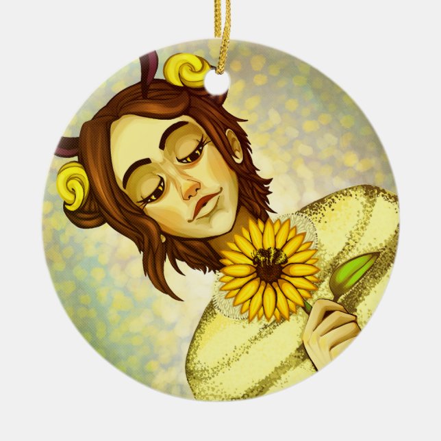 Bienemädchen Keramik Ornament (Vorne)