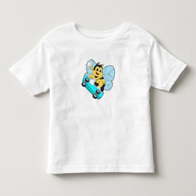 Bienen als Skater mit Skateboard Kleinkind T-shirt (Vorderseite)