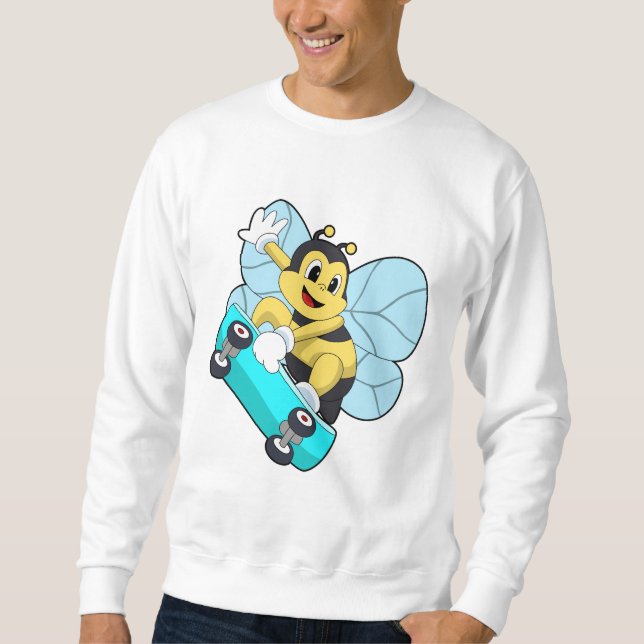 Bienen als Skater mit Skateboard Sweatshirt (Vorderseite)