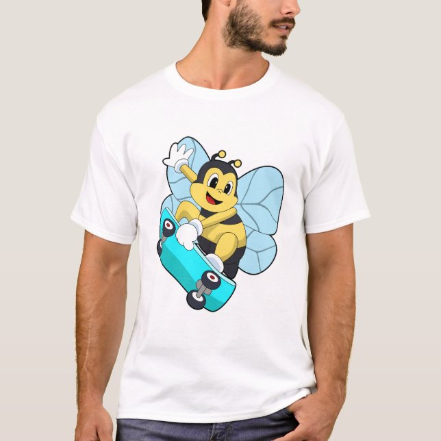 Bienen als Skater mit Skateboard T-Shirt (Vorderseite)