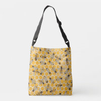 Bienen auf Bienenwaben-Tasche