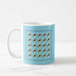 Bienen auf blauem Becher Kaffeetasse