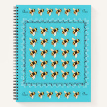 Bienen auf Blue Spiral Notebook