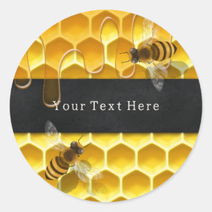 Bienen auf dem Trocknen von Honigwabenrüben Runder Aufkleber