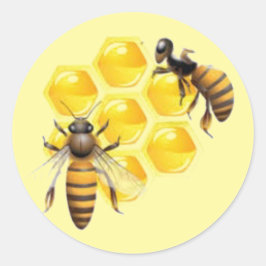 Bienen auf Honeycomb-Umschlag Aufklebern Runder Aufkleber