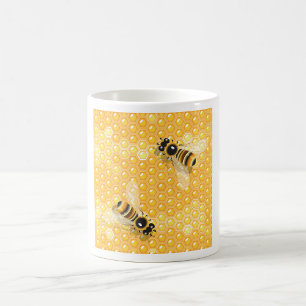 Bienen auf Honigwaben Kaffeetasse