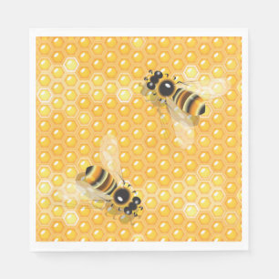 Bienen auf Honigwaben Papier Napkins Serviette