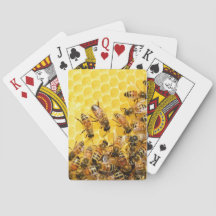 Bienen auf Honigwabenspielkarten