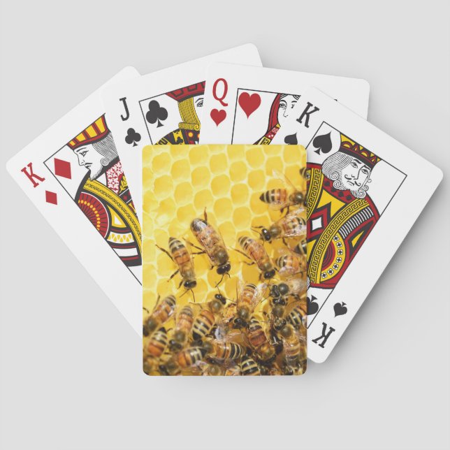 Bienen auf Honigwabenspielkarten Spielkarten (Rückseite)