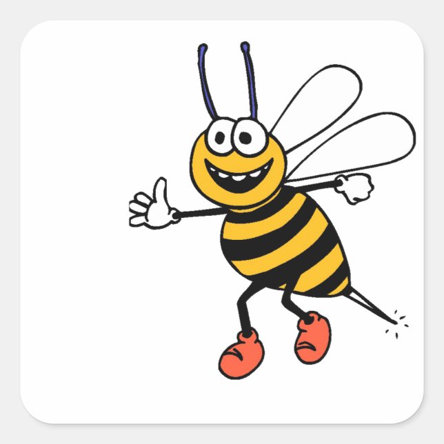 Bienen-Aufkleber Quadratischer Aufkleber (Vorderseite)