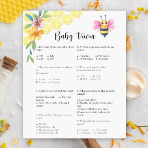 Bienen-Baby-Trivia Babyshower-Spiel