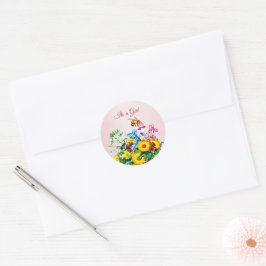 Bienen Babydusche Rosa Schnuller Runder Aufkleber