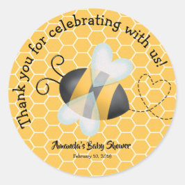 Bienen-Babyparty danken Ihnen Runder Aufkleber