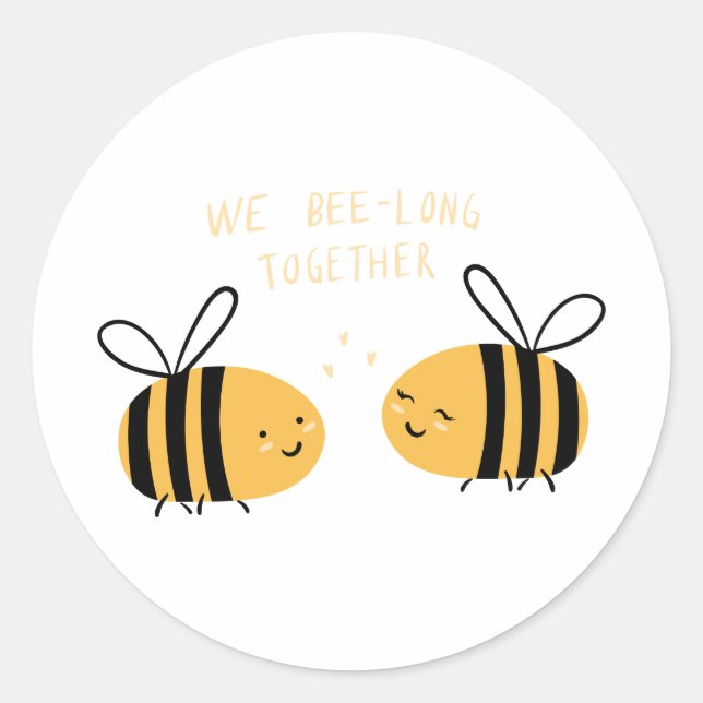 Bienen belästigen Honig Liebe wir sind lange zusam Runder Aufkleber (Vorderseite)