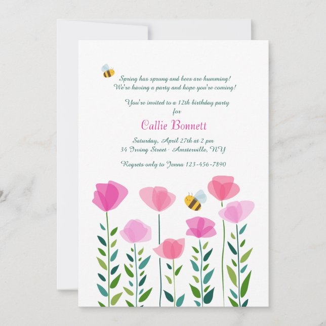 Bienen beleben die Einladung (Vorderseite)