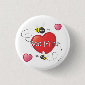 Bienen-Bergwerk - Bienen und Herzen Button
