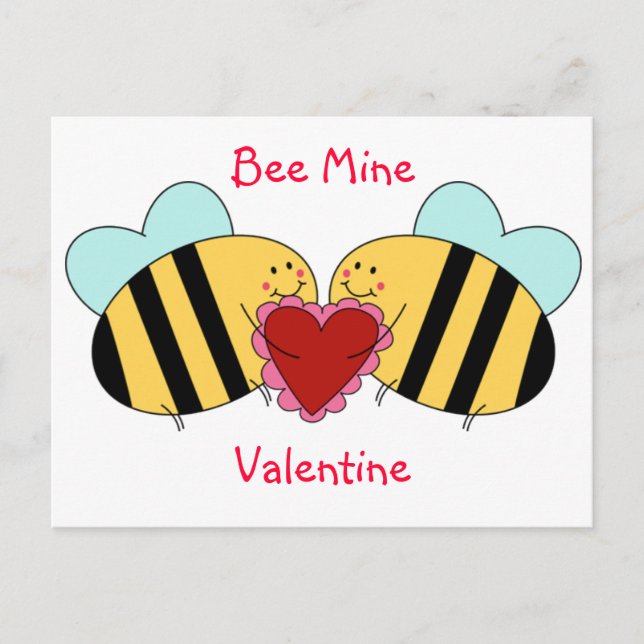 Bienen-Bergwerk-Valentinsgruß Feiertagspostkarte (Vorderseite)
