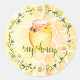 Bienen-Bienenhaus-Honig-Glas-Aufkleber Runder Aufkleber