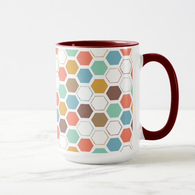 Bienen-Bienenstock-Modul-Muster Tasse (Rechts)