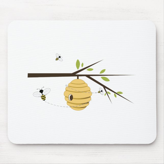 Bienen-Bienenstock Mousepad (Vorne)