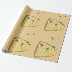 Bienen-Bienenstock-Packpapier Geschenkpapier