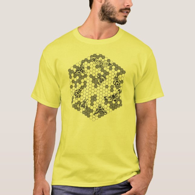 Bienen-Bienenstock (Retro) Y T-Shirt (Vorderseite)