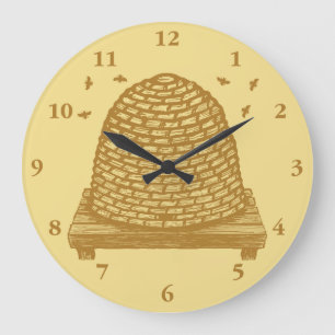 Bienen-Bienenstock Skep Große Wanduhr