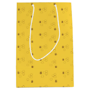 Bienen-Bienenwaben-Muster Mittlere Geschenktüte