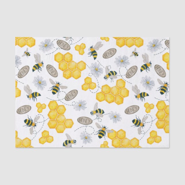 Bienen, Blume und Honig Seidenpapier (Vorderseite)