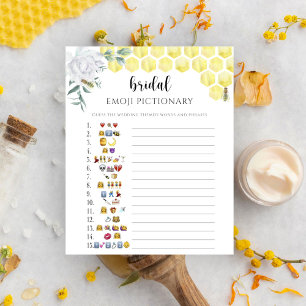 Bienen-Blumen-Brautjungfernparty-Emoji-Pictionary-