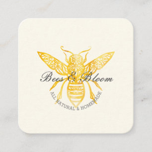 Bienen & Blütenblume Elegant & dekorative Honigbie Quadratische Visitenkarte