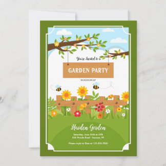 Bienen buzzing Garden Party Geburtstag Einladung