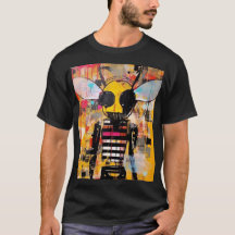 Bienen-Charakter-Art-Grunge-Pop-Art-Insekten-Hybri