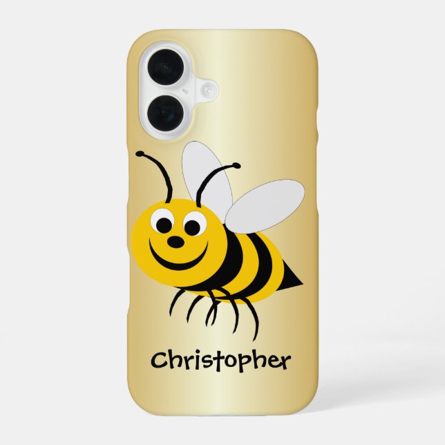 Bienen-Design iPhone 16 Hülle (Rückseite)