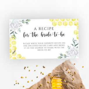 Bienen floral - Rezept für die zukünftige Braut Begleitkarte