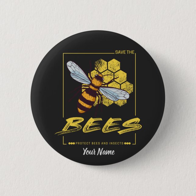 Bienen für Imker und Apiarist gerettet Button (Vorderseite)
